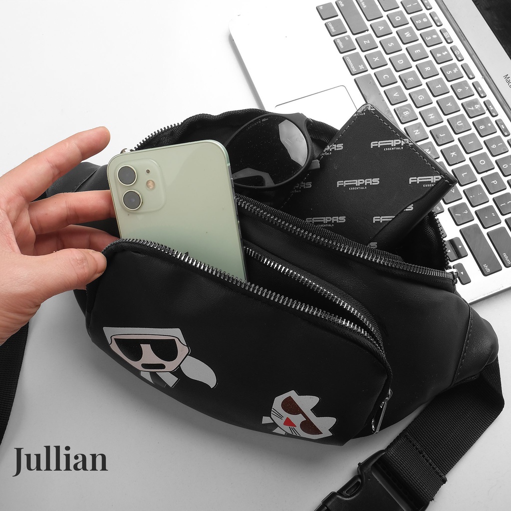 Túi đeo chéo nam nữ WAISTBAG KARL CAT NEW HOT 2023 - Da simili
