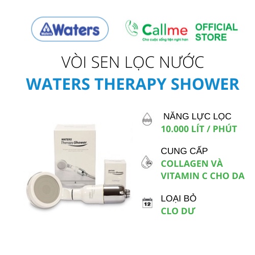 Vòi sen Hàn Quốc Callme cao cấp khử Clo, lọc nước, bổ sung Collagen và Vitamin C (Waters Therapy Shower)