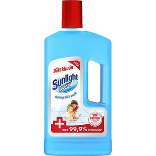 Nước lau sàn Sunlight diệt khuẩn hương biển xanh sạch bóng vượt trội chai 1kg