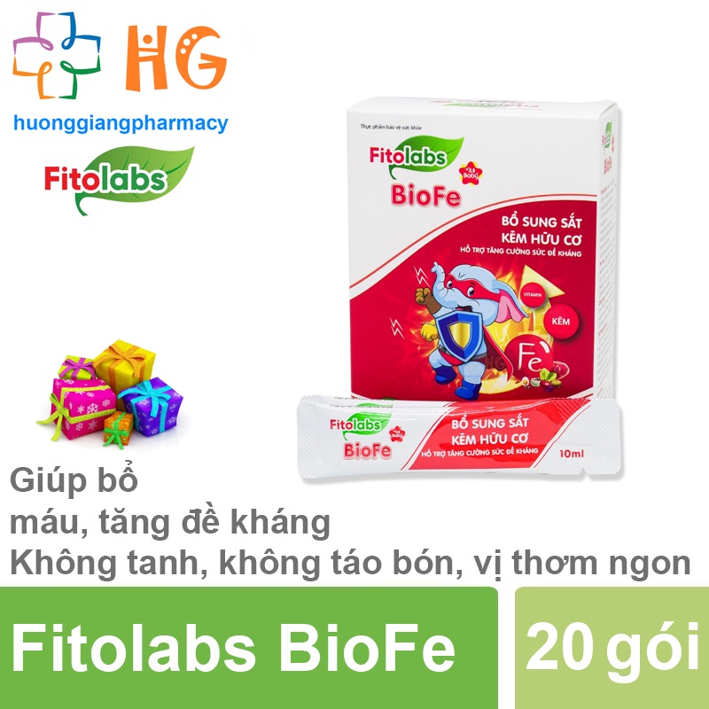 Fitolabs BioFe bổ sung sắt cho bé kẽm acid folic cho cơ thể Hỗ trợ quá trình tạo máu giảm nguy cơ thiếu máu Hộp 120ml