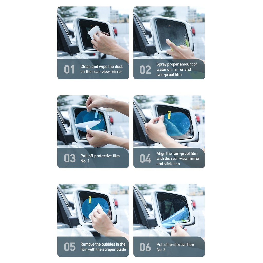 Miếng Dán Nano Baseus Rainproof Film For Car Chống Bám Nước Gương Chiếu Hậu Ô Tô Xe Hơi