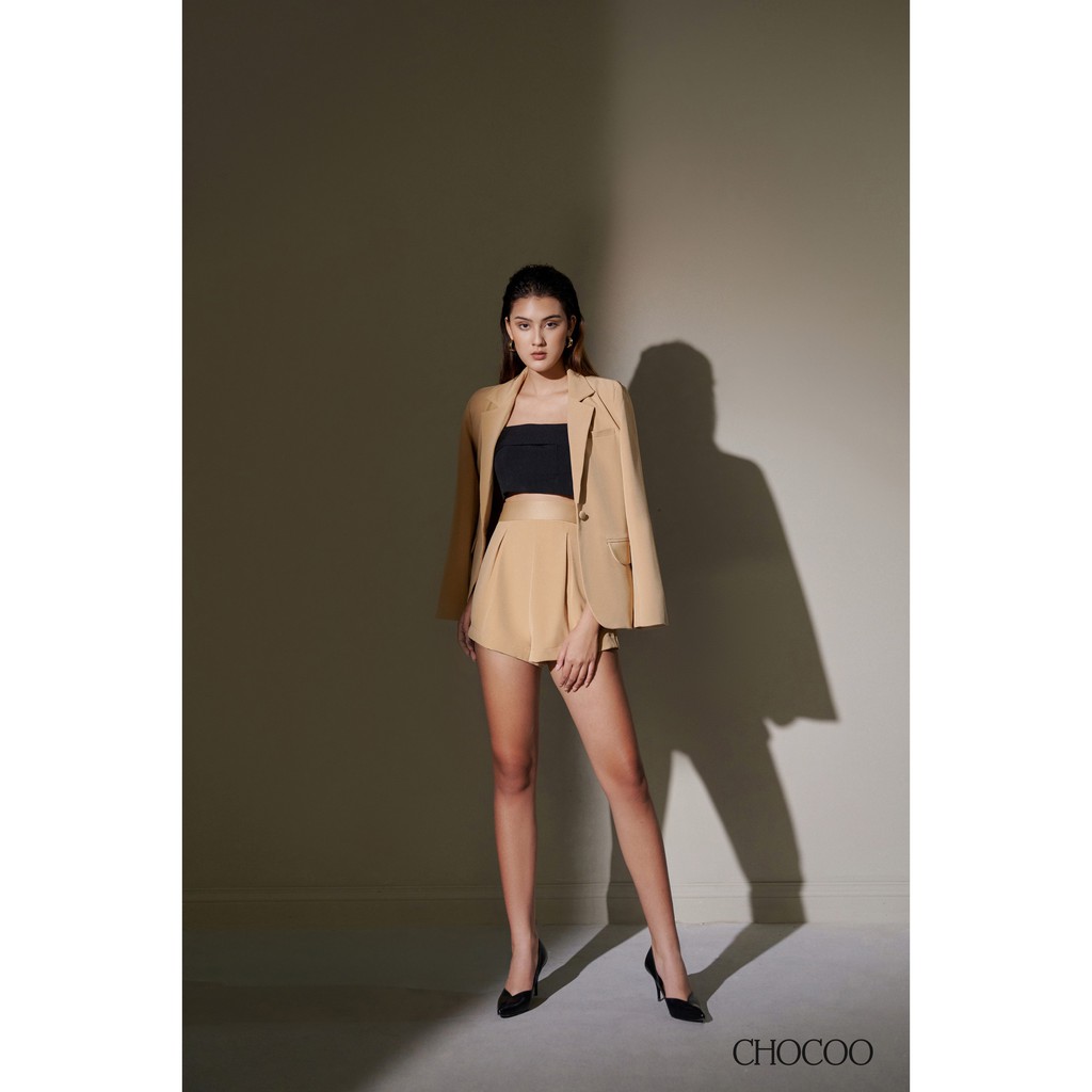 CHOCOO - Set Áo Blazer/ Quần Short Thời Trang Cao Cấp Hai Màu Đen Nude - ROWAN BLAZER &amp; RONNIE SHORT