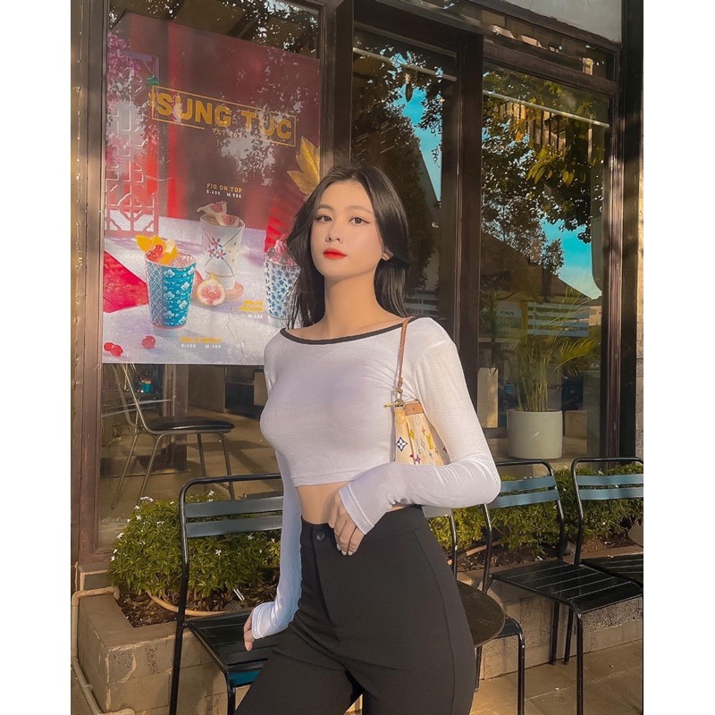 Áo khoét lưng tay dài