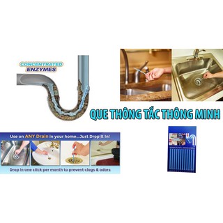 Que thông tắc cống bồn cầu, bồn rửa mặt (vỉ 12 que)