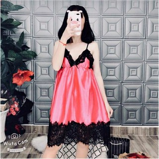 đầm phi lụa mềm phối ren size dưới 55kg
