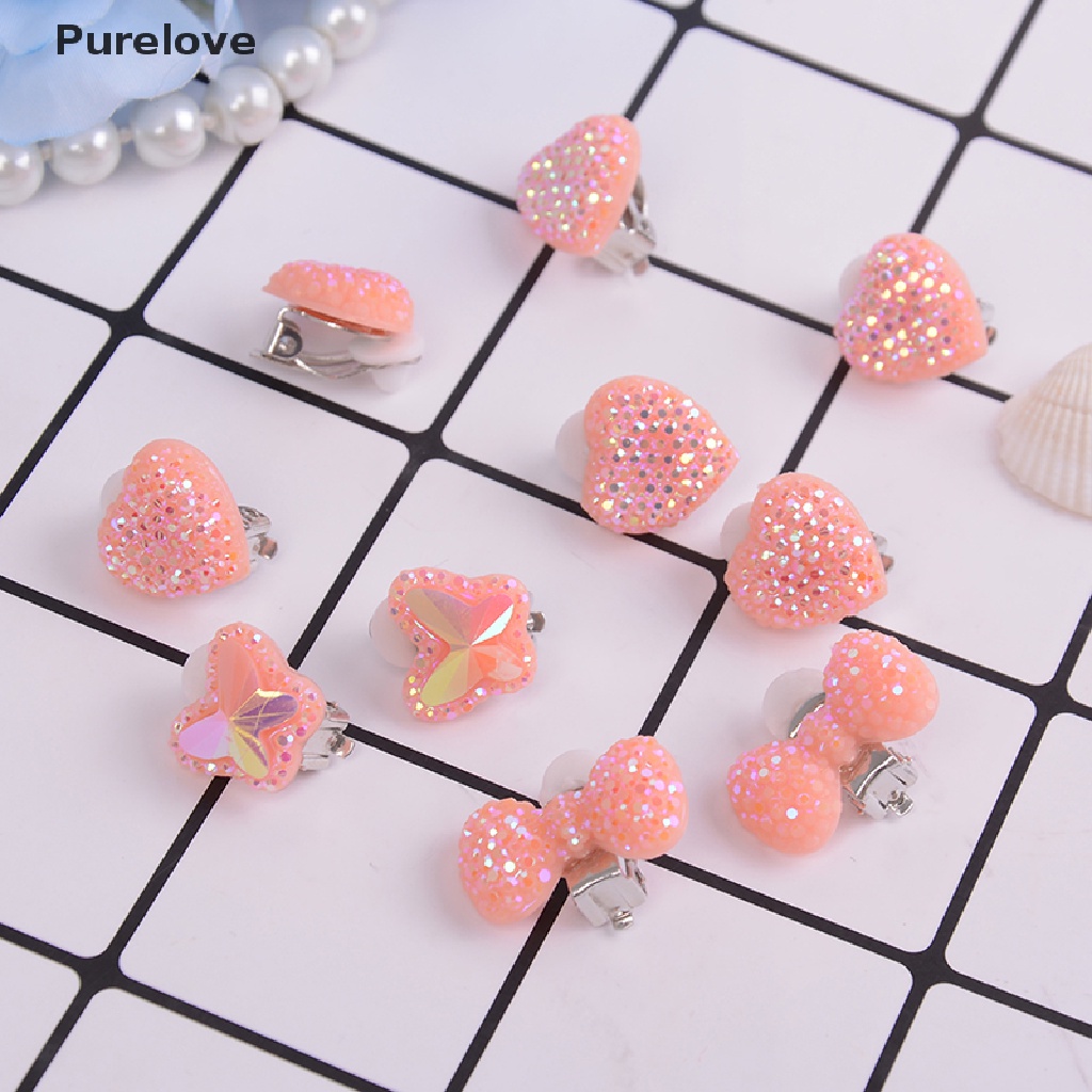 (Purelove) Khuyên Tai Nhựa resin / Nơ / Bướm Dễ Thương Cho Bé Gái Bán Chạy