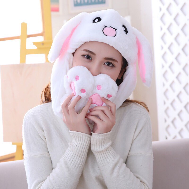 Mũ Tai Thỏ Giật Siêu Cute Nhiều Mẩu Hot Trend Chất Vải Nhung Dày Mịn (có đèn led)