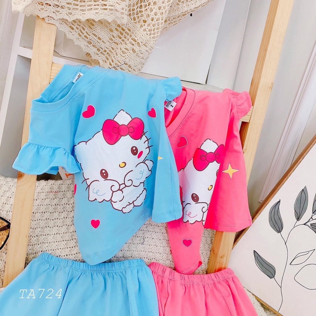 [MẪU HÈ] BỘ CÁNH TIÊN BÈO NHÚN KITTY SIÊU ĐÁNG YÊU CHO BÉ 7-18KG. VIDEO THẬT. XƯỞNG MAY BIBO