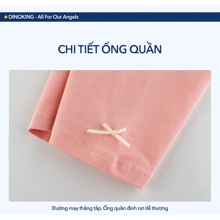 Quần Short cho bé gái DINOKING Quần đùi sooc trẻ em lửng chất thun cotton co giãn mềm mại QS05