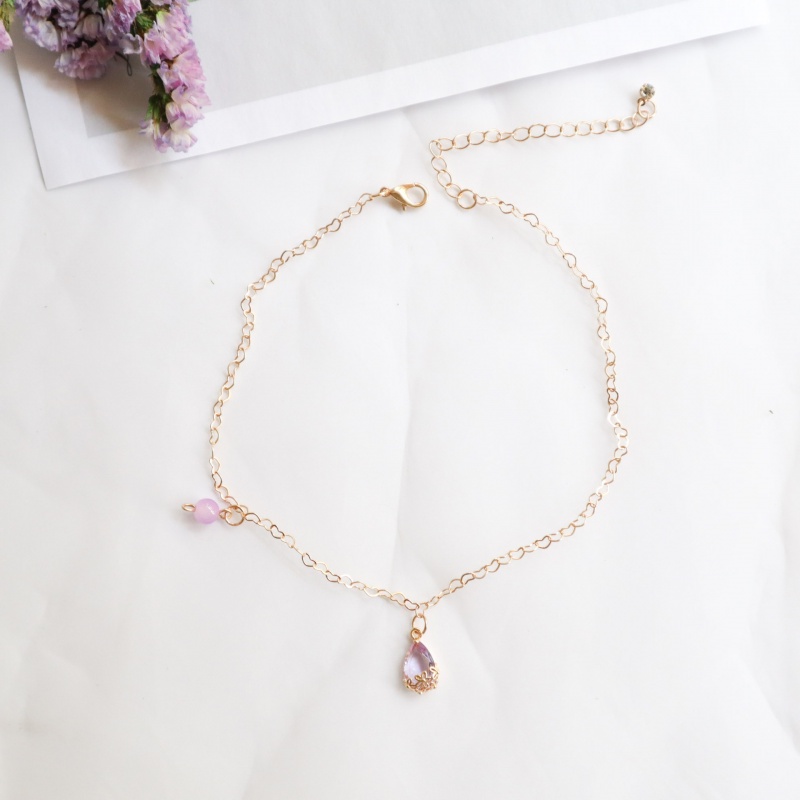 Vòng Cổ Choker Màu Tím Thời Trang Xuân Hè Xinh Xắn Cho Nữ
