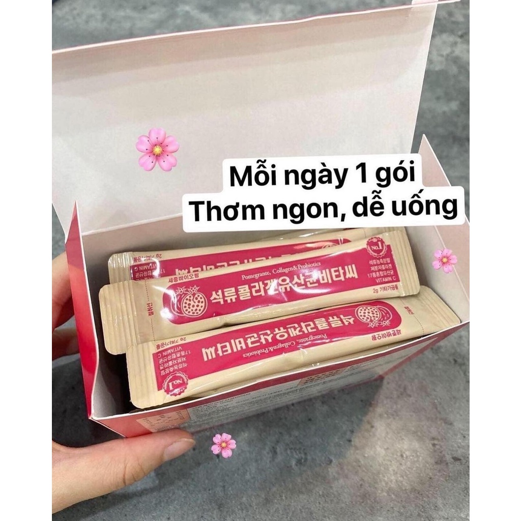 Bột Collagen Lựu Đỏ Bio Cell Hàn Quốc Mới +Vit C
