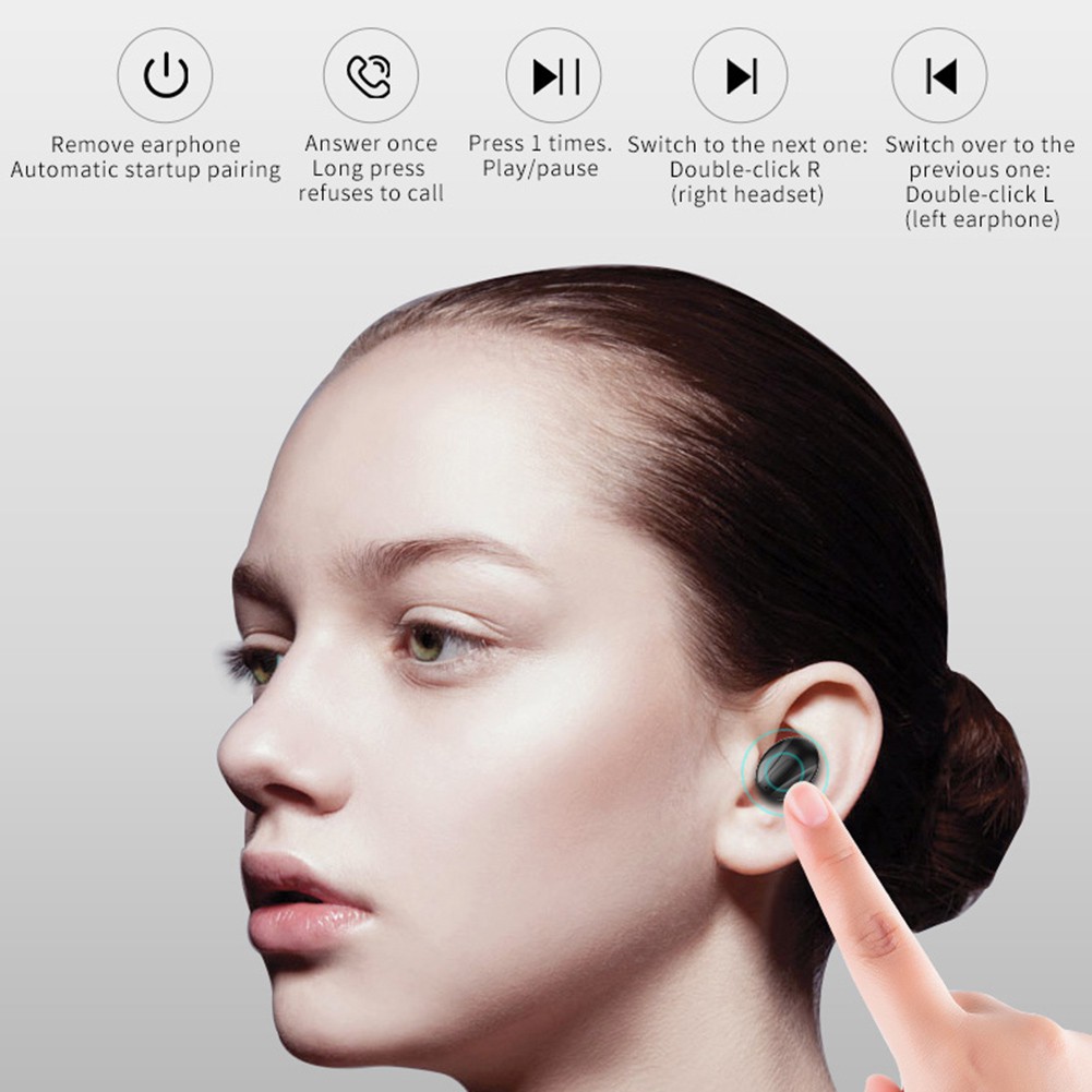 Tai Nghe Nhét Trong Không Dây Bluetooth 5.0 Mini Xg13 TWS Kèm Hộp Sạc
