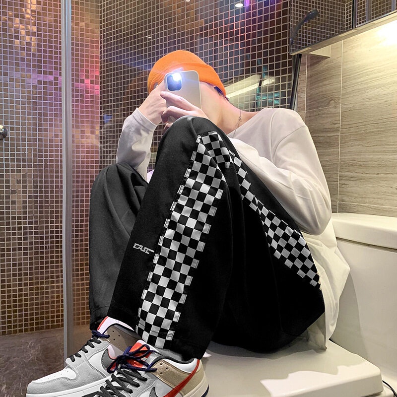 Quần dài AOKANG ống đứng họa tiết ca rô thời trang cho nam