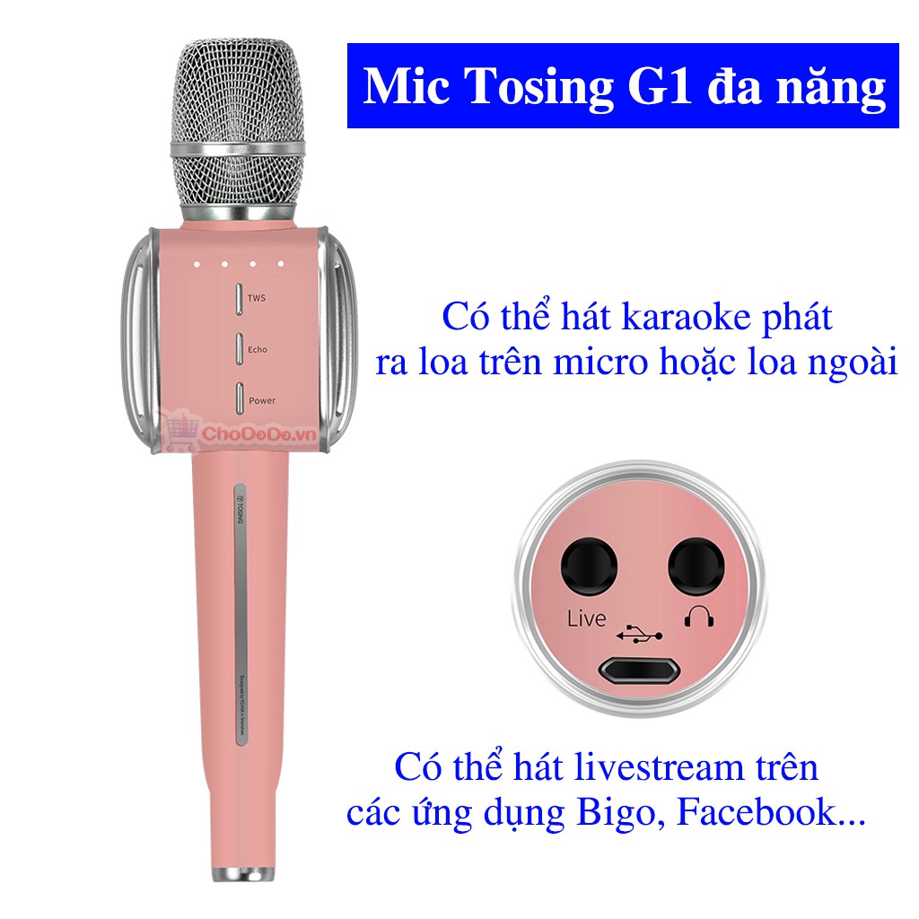 Micro Karaoke Bluetooth Tosing G1 - Phiên bản mới nhất có thể hát Livestream trên Facebook, Bigo, iKara