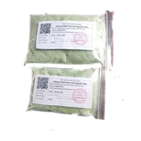 túi 1kg Feso4 FeSO4 SẮT II SUNFAT, SẮT 2 SUNFAT,  SẮT SUNFAT