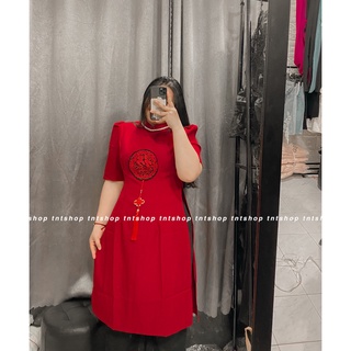 ÁO DÀI CÁCH TÂN THÊU CHỮ [ TNT SHOP BIGSIZE 60KG 90KG ]