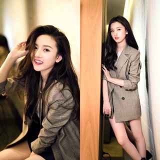 Áo dạ kẻ hàn quốc 4 cúc xinh miên man❤️❤️❤️