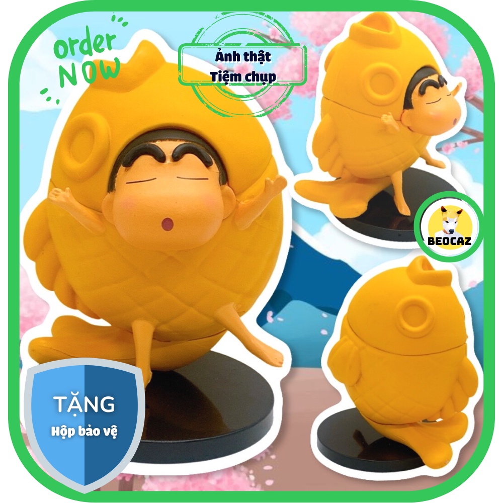 Mô hình Shin Shinosuke Cậu bé bút chì Shin Chan dễ thương MẪU TO 8.5 cm bền màu an toàn khủng long ếch Đồ chơi Beocaz