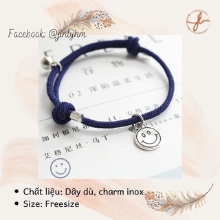 Vòng tay đôi nam châm, charm hình mặt cười