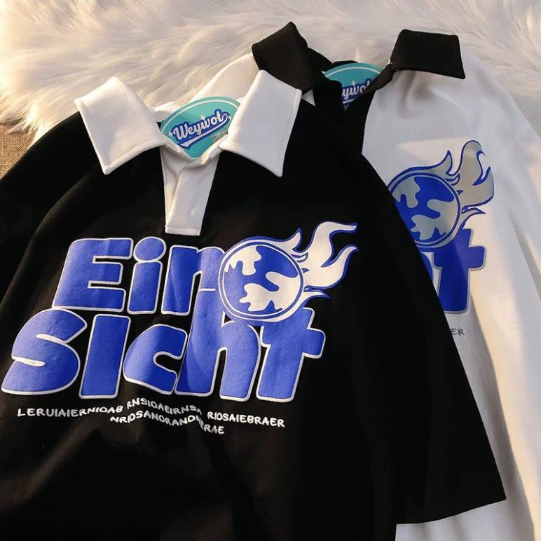 Áo Thun Polo Nam Nữ  Form Rộng Cổ Bẻ EIN Vải Dày Mịn Thoáng Mát Thiết Kế Thời Trang Kiểu Dáng Năng Động