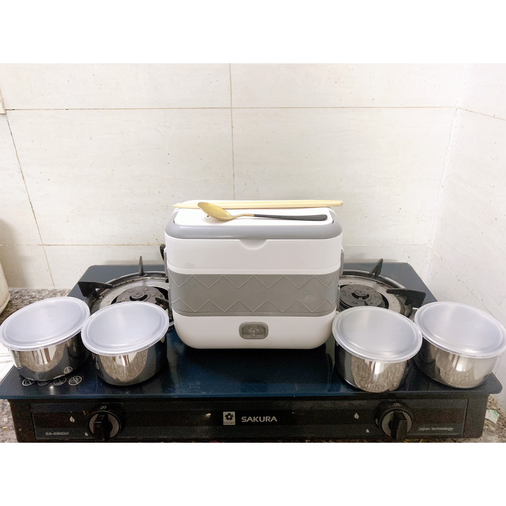 [BH 6 THÁNG] HỘP CƠM MINI VĂN PHÒNG CẮM ĐIỆN GIỮ NHIỆT, NẤU CHÍN THỨC ĂN TIỆN LỢI TẶNG KÈM MUỖNG + ĐŨA | BigBuy360 - bigbuy360.vn