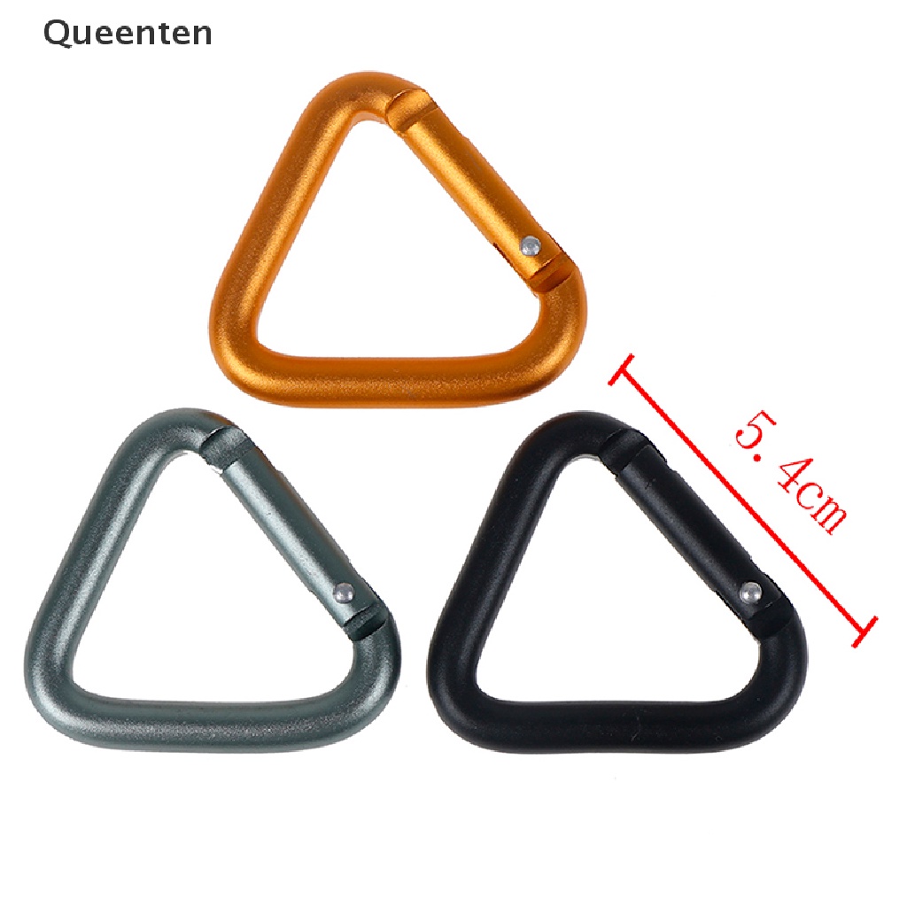Queenten 1PC Triangle Carabiner Outdoor Camping Hiking Keychain Kettle Buckle Snap Clip QT