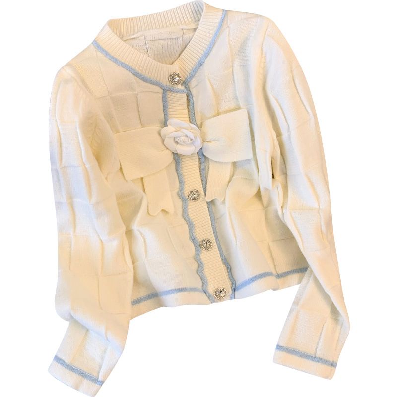 Áo Khoác Cardigan Dệt Kim Tay Dài Phong Cách Xiaoxiang Hàng Mới Dành Cho Bạn Nữ
