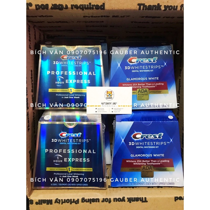 MIẾNG DÁN TRẮNG RĂNG CREST 3D WHITE ĐỦ CÁC LOẠI FULL BOX (PROFESSIONAL/1 HOUR/SUPREME/GLAMOROUS/CHARCOAL MINT)
