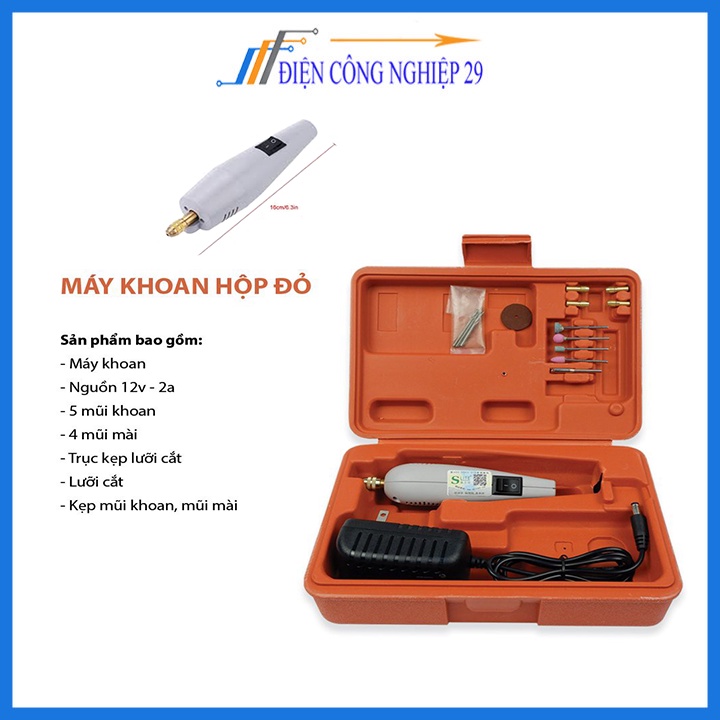 Máy Khoan Hộp Đỏ ( Khoan mạch điện tử đa năng 12VDC )