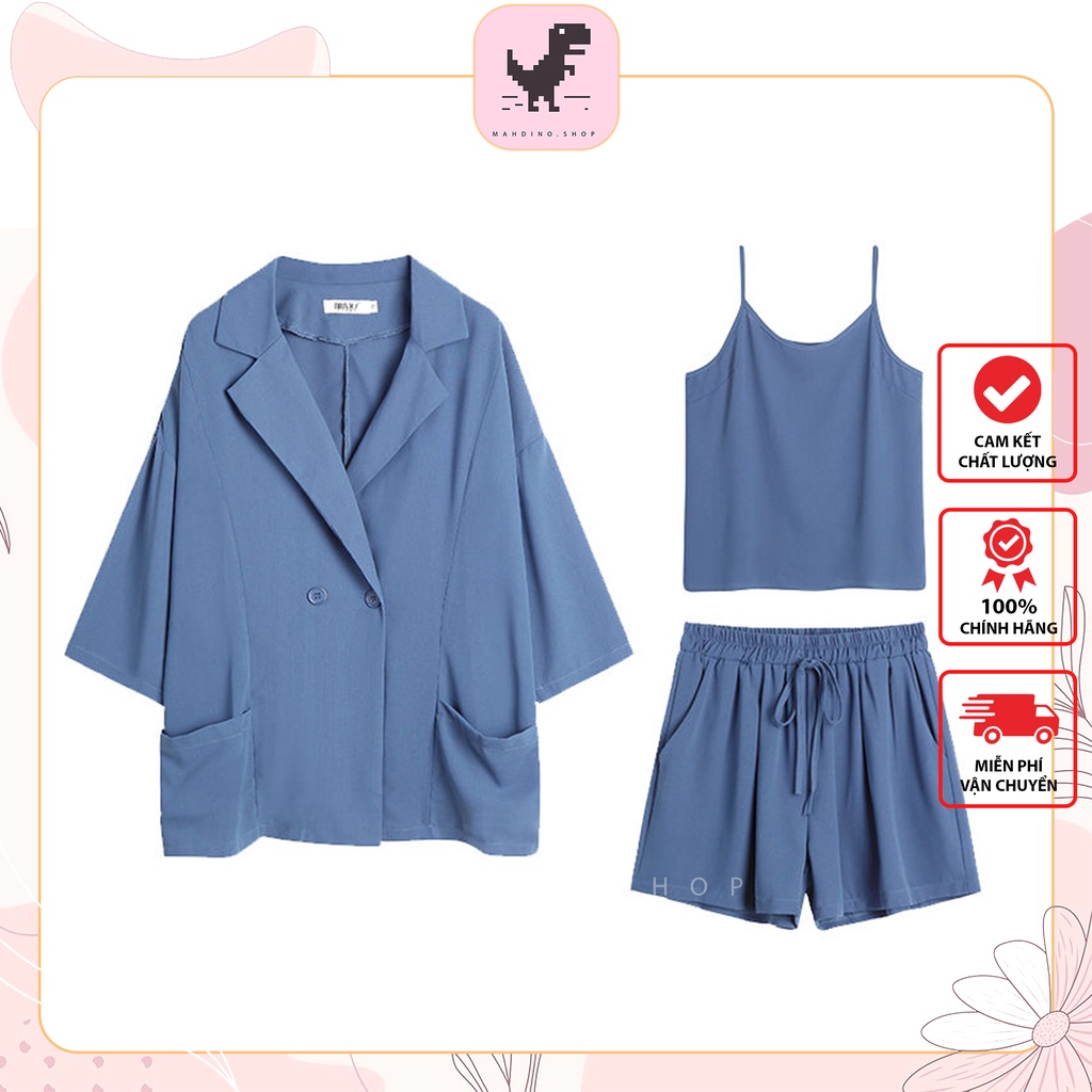 [ORDER]Set ÁO BLAZER MIX QUẦN SOOC style ulzzang/Set áo vét hai dây mix quần ống sooc siêu xinh mahdino.shop | BigBuy360 - bigbuy360.vn