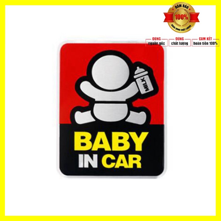 Tem Decal baby in the car cao cấp dán đuôi xe H40311 Kích thước 10.3*8.0CM