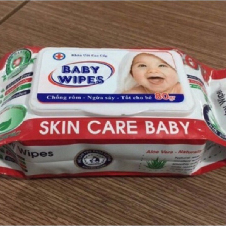Khăn ướt baby wipes 80 tờ - hương dịu nhẹ như phấn em bé