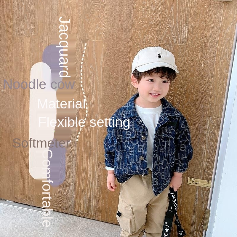 Áo Khoác Denim Thời Trang Xuân Thu Phong Cách Hàn Quốc Mới Cho Bé Trai 2021