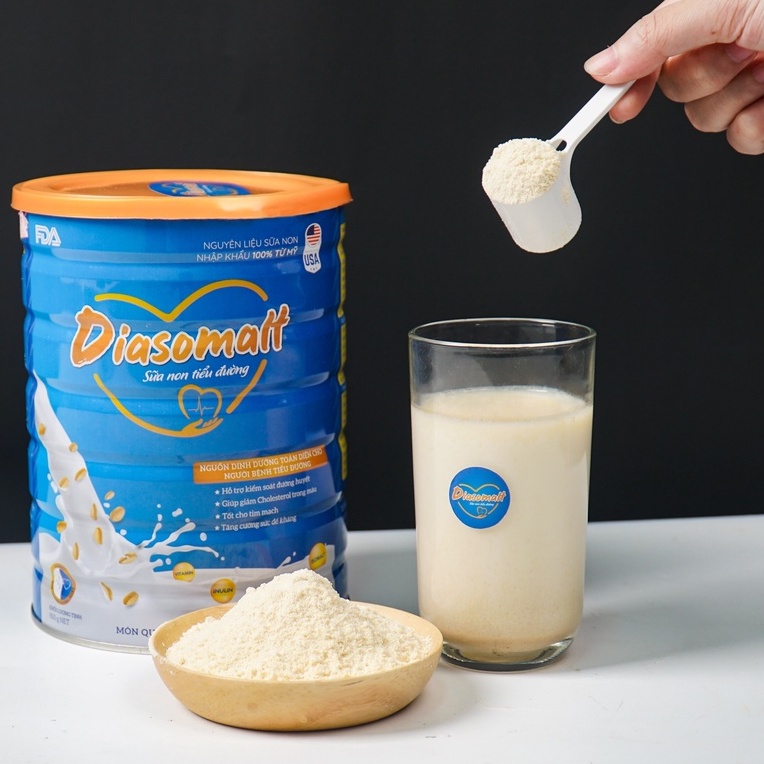 [Chính hãng] Sữa non Diasomalt 850g - Dinh dưỡng cho người tiểu đường - Ổn định đường huyết + Tặng ly
