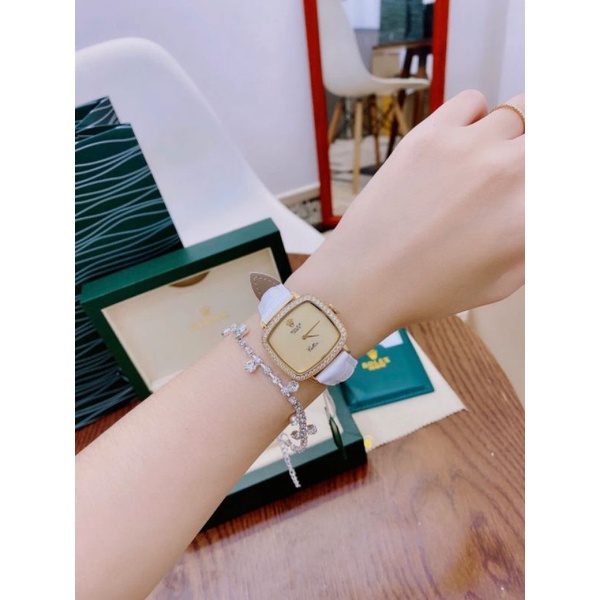 Đồng hồ Nữ SQUARE RO-LEX Quai Da Mặt SHAPHIA