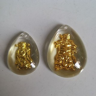 mặt thủy tinh thần tài, quan công, mặt dây chuyền