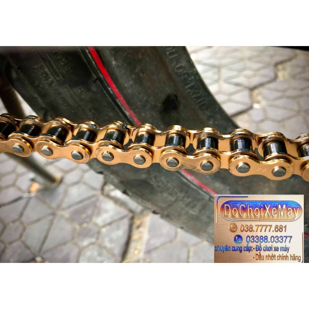 Sên DID chính hãng, vàng, có phôt, 428VIX Gold T-Ring 124L và 132L có khóa gài cho mọi loại xe . DoChoiXemay