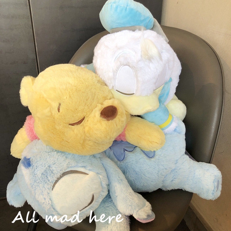 Thú nhồi bông hình vịt Donald/chuột Pooh/gấu Pooh đang ngủ kiểu Nhật Bản dễ thương