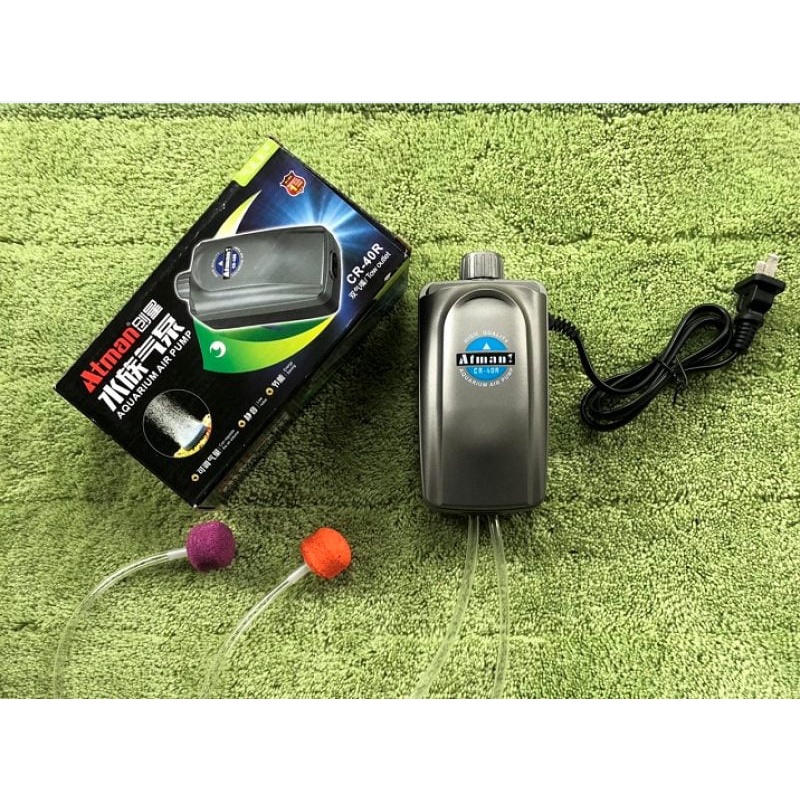 Máy sủi khí bể cá Atman CR-40 (2 vòi) (chạy rất êm)