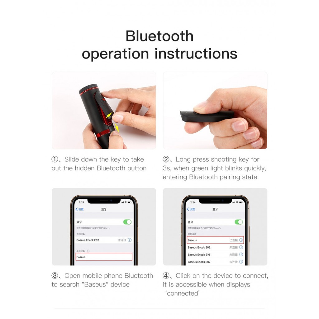 Gậy Chụp Ảnh Selfie Baseus SUDYZP-D19  Bluetooth Đa Năng Cao Cấp Chống Rung - Hàng Chính Hãng | BigBuy360 - bigbuy360.vn
