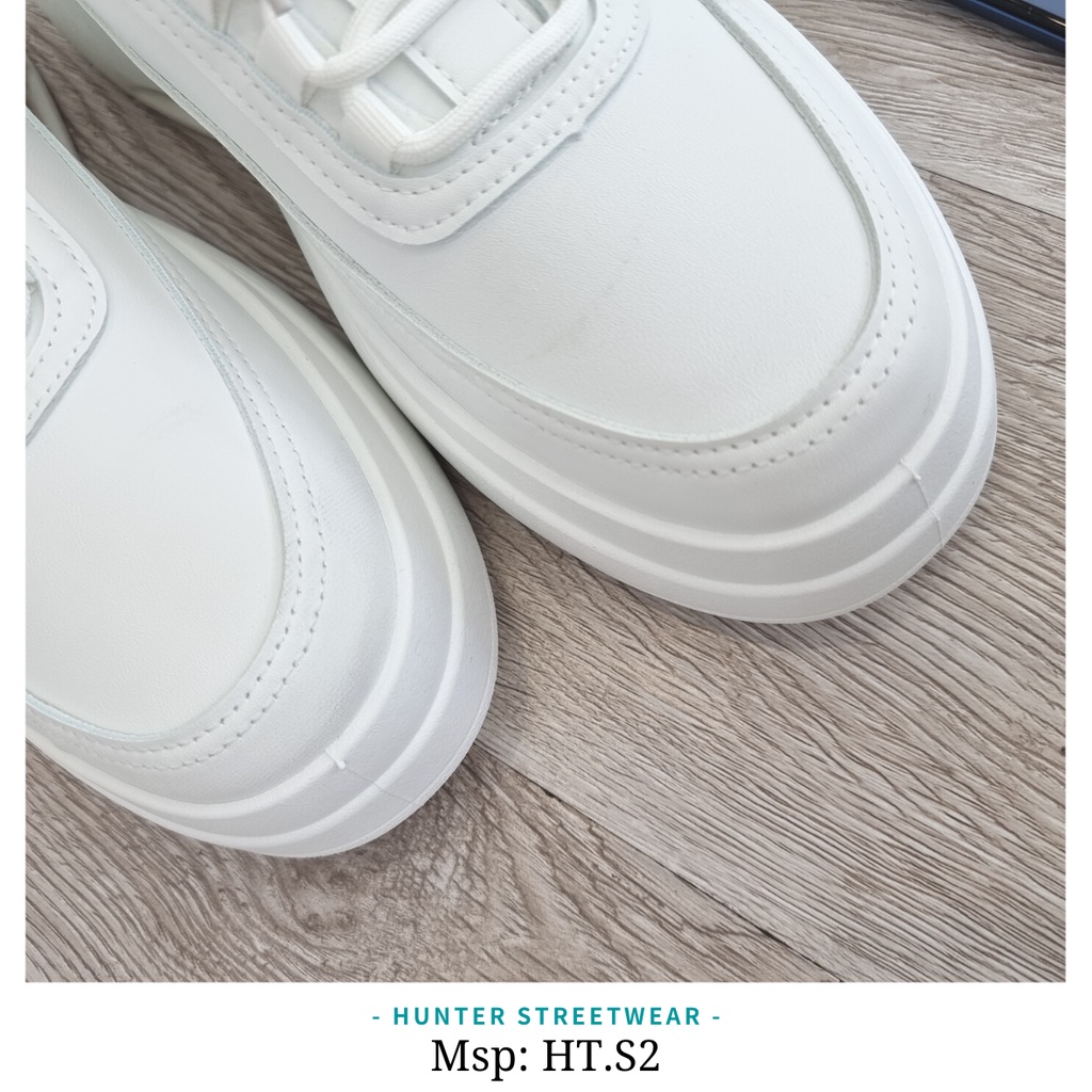 Giày Da Nam Full Trắng - Size 39-44 - Đế cao su 4cm siêu mềm  - HÌNH TỰ QUAY CHỤP