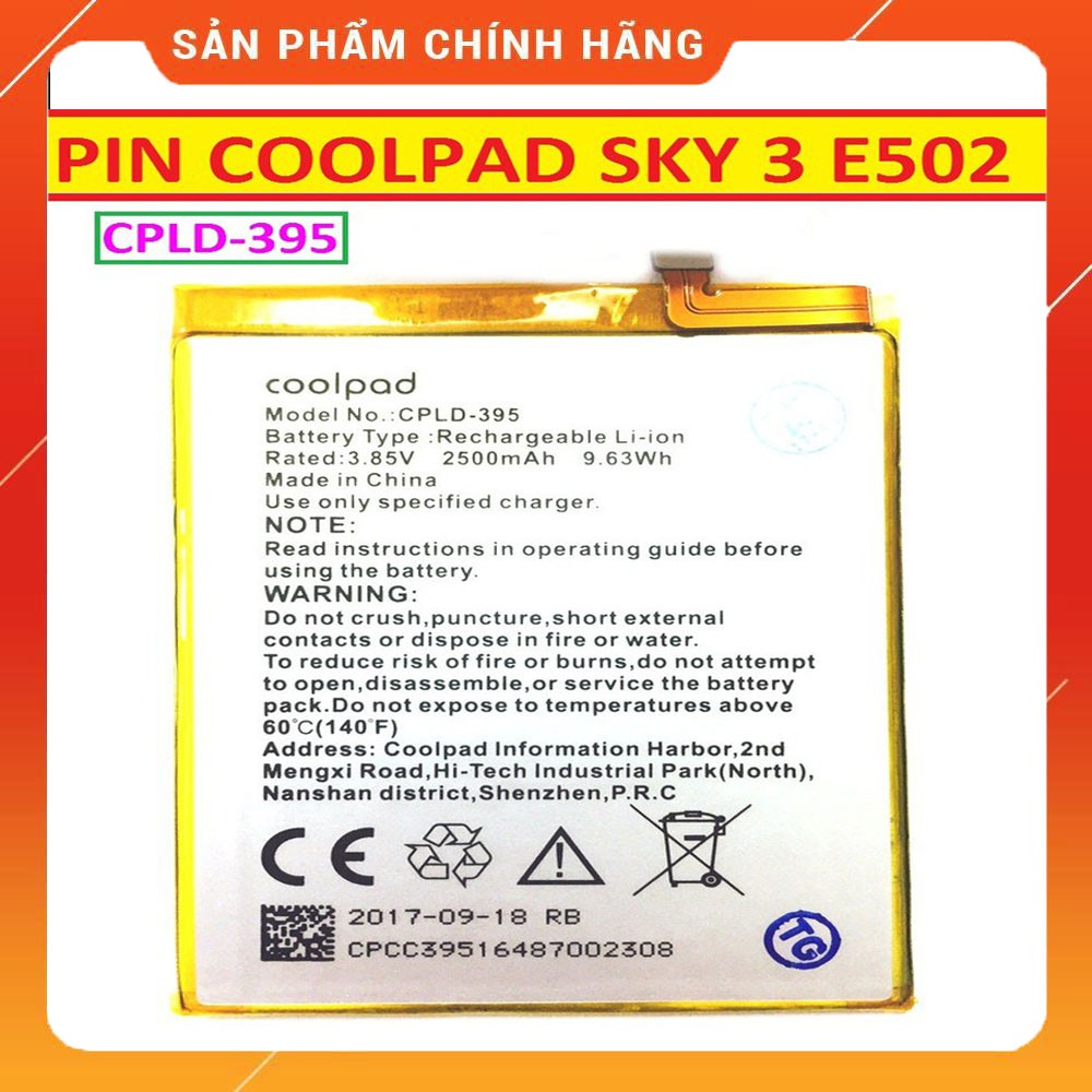 Pin coolpad Sky 3 dung lượng cao 2500mah zin chính hãng