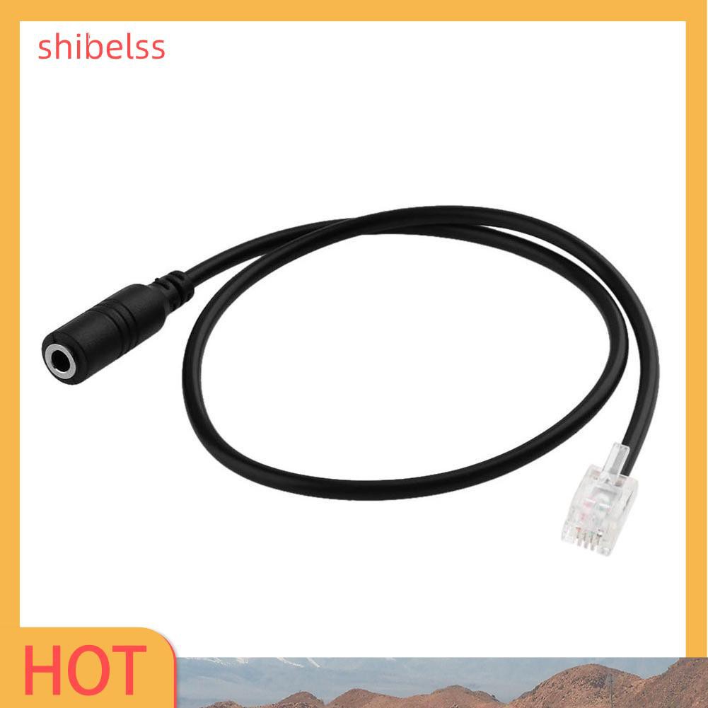 Shibelss RJ9 4P4C Male to 3.5mm Female Headset Audio Converter Adapter Cable Wire