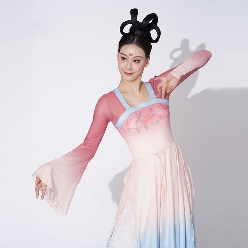 M &amp; E Đầm Sườn Xám Múa Bụng Cổ Điển Trung Hoa Dáng Dài Nhẹ Nhàng Thanh Lịch Rhyme Cho Nữ