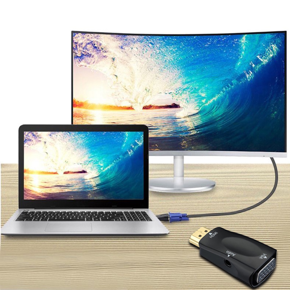 Đầu Chuyển Đổi 1080p Hdmi-Compatible Sang Vga Kèm Cáp Âm Thanh Cho Pc X-Box