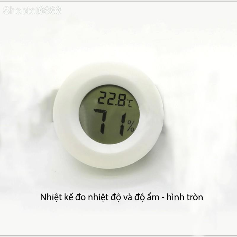 Nhiệt kế hiển thị nhiệt độ và độ ẩm kỹ thuật số hình tròn (màu ngẫn nhiên) (Kho hàng Hà nội)