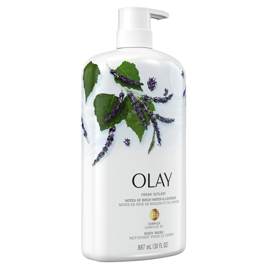 Sữa tắm Olay Body wash Purifying Birch Water &amp; Lavender 887ml