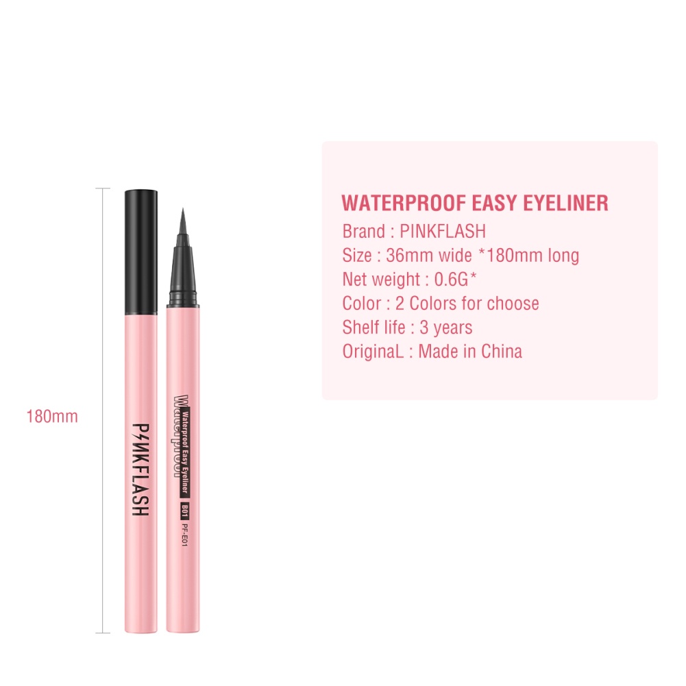 Pinkflash Bút Kẻ Mắt Không Thấm Nước Bút Kẻ Mắt Màu Đen Đều Màu Bền Trang Điểm Tự Nhiên Ohmyline Sẵn Sàng