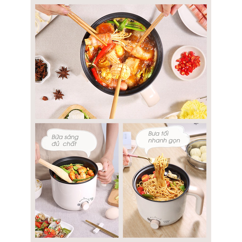 Nồi lẩu mini, nồi lẩu điện đa chúc năng, tiện lợi bảo hành 12 tháng 🥘🥘🥘