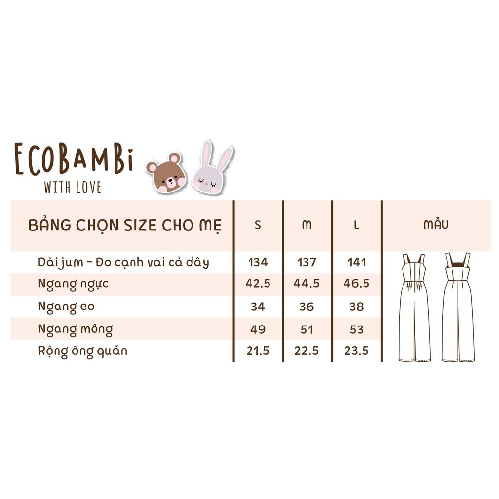 Jumpsuit dáng dài nữ vải tencel denim Ecobambi